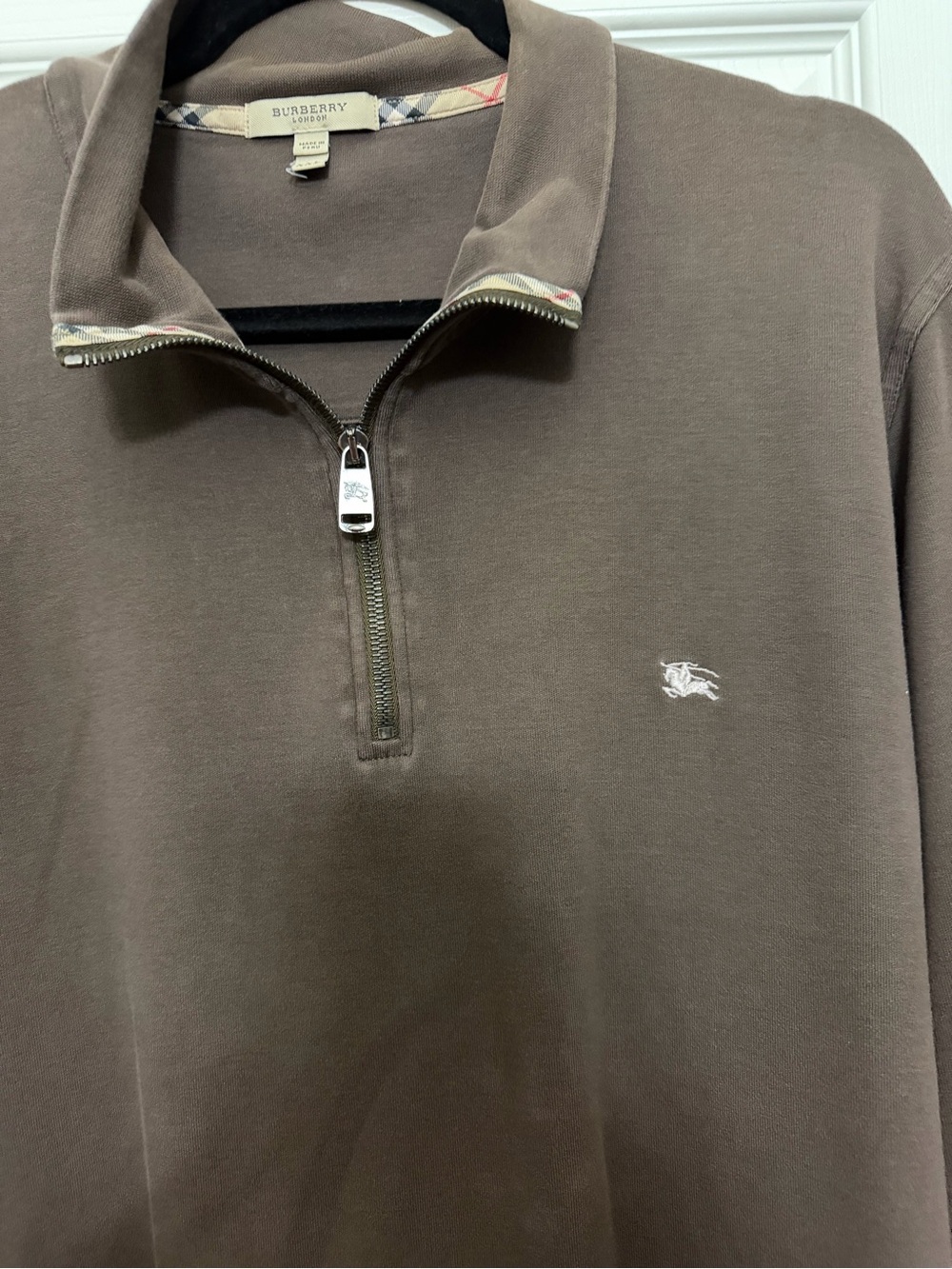 Burberry Men’s Brown Zip-Neck pullover - Picture 2 of 4
